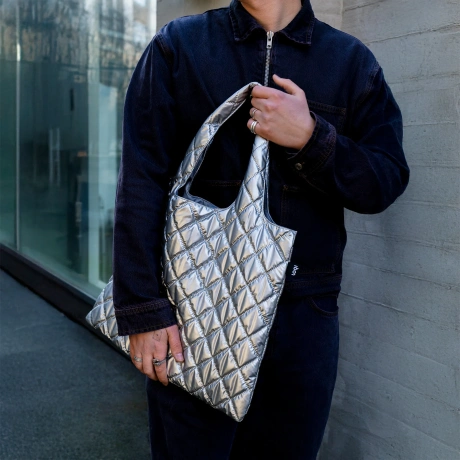 METALLIC Silver Puffy 