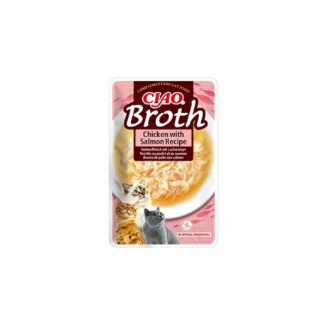 Churu Ciao Broth Kana ja Lõhe puljong rebitud lihaga kassile 40g