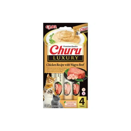 Churu LUXURY Kana ja Wagyu veis kreem maiustus kassidele 14g x 4 tk