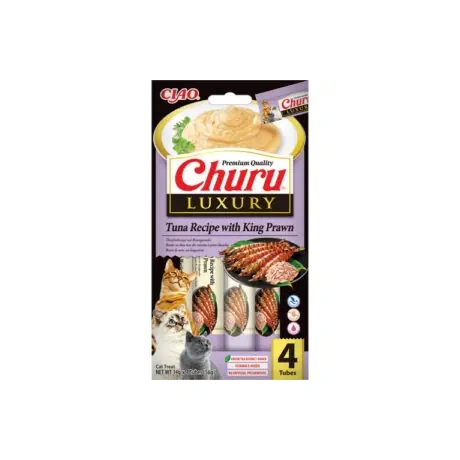 Churu LUXURY Tuun ja kuningkrevett kreem maiustus kassidele 14g x 4 tk