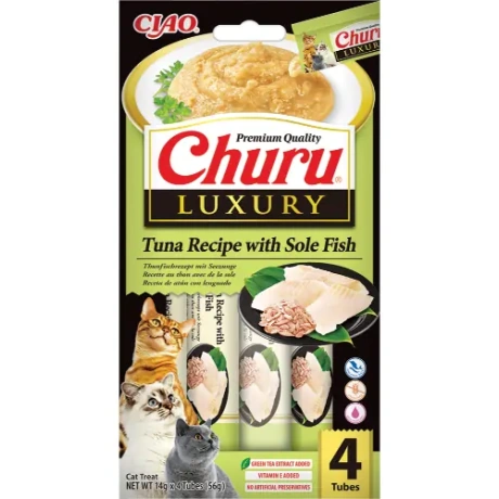 Churu LUXURY Tuun ja merikeel kreem maiustus kassidele 14g x 4tk